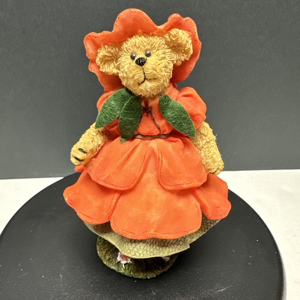 Boyds Bears Poppy August Flower Of The Month Figurine Numbered Rare 2010